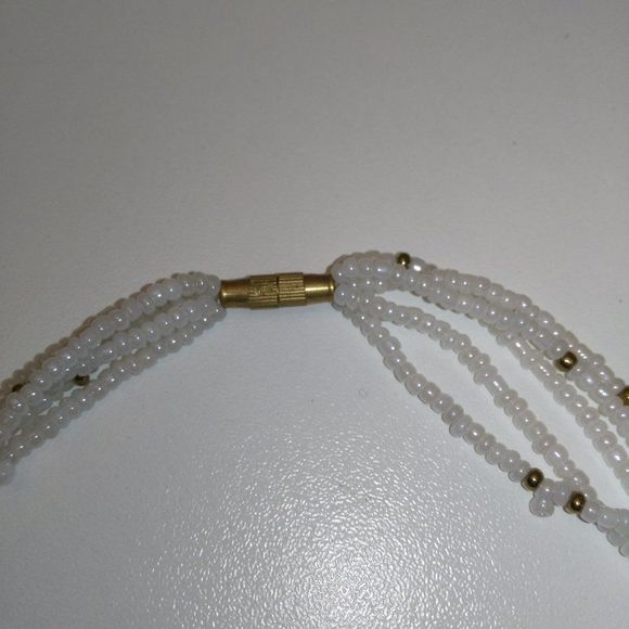 Bronze & white necklace - Picture 4 of 6